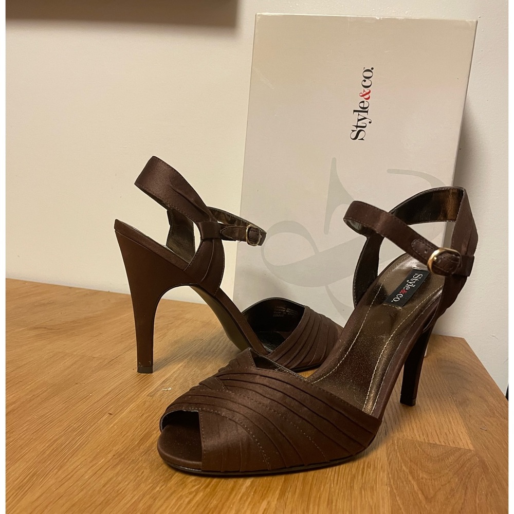 Strappy heels with peek a boo toe